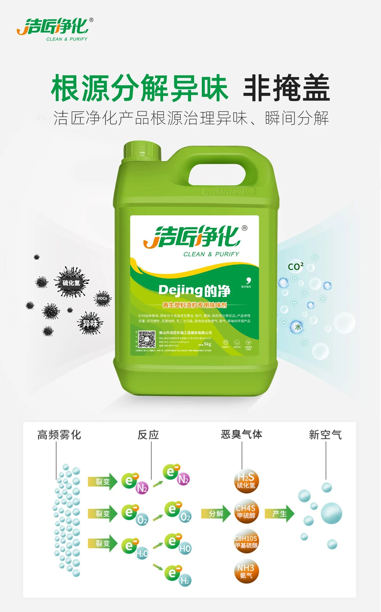 再生塑料造粒生產(chǎn)如何除臭？Dejing的凈除臭劑一站式解決方案！.jpg
